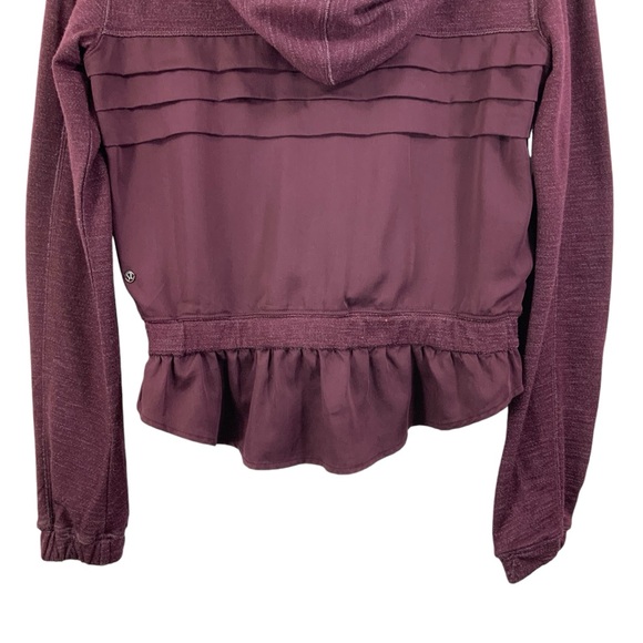 ♻️DONATED 5-1-25♻️ LULULEMON Zip Up Hoodie Size 6 Heathered Burgundy Maroon  A27 - Picture 7 of 14